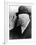 Winston Churchill in Later Life Making His Famous Wartime "V for Victory" Sign-null-Framed Premium Photographic Print