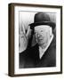 Winston Churchill in Later Life Making His Famous Wartime "V for Victory" Sign-null-Framed Photographic Print