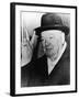 Winston Churchill in Later Life Making His Famous Wartime "V for Victory" Sign-null-Framed Photographic Print