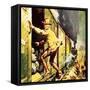 Winston Churchill Jumping from a Train During the Boer War-McConnell-Framed Stretched Canvas
