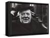 Winston Churchill learning about his re-election to Parliament, neg. 1935-Lucien Aigner-Framed Stretched Canvas