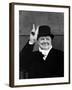 Winston Churchill Making "V" for Victory Sign-Alfred Eisenstaedt-Framed Premium Photographic Print