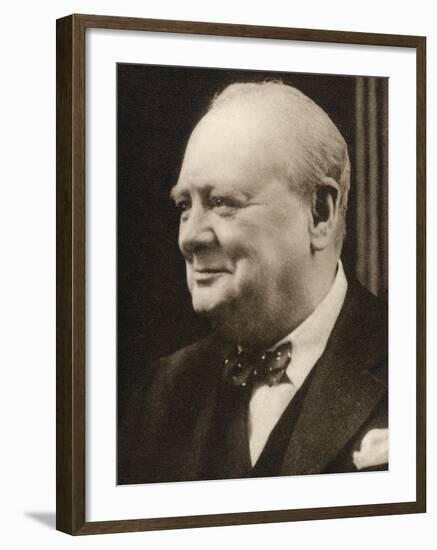 Winston Churchill "Our Skipper"-null-Framed Photographic Print