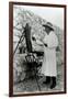 Winston Churchill Painting in Miami, 1946-null-Framed Photographic Print