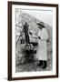 Winston Churchill Painting in Miami, 1946-null-Framed Premium Photographic Print