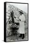 Winston Churchill Painting in Miami, 1946-null-Framed Stretched Canvas