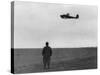 Winston Churchill, Photographed from Behind, Watching B-17 'Flying Fortress' in Flight, July 1940-null-Stretched Canvas