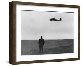 Winston Churchill, Photographed from Behind, Watching B-17 'Flying Fortress' in Flight, July 1940-null-Framed Photo