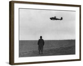 Winston Churchill, Photographed from Behind, Watching B-17 'Flying Fortress' in Flight, July 1940-null-Framed Photo