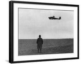 Winston Churchill, Photographed from Behind, Watching B-17 'Flying Fortress' in Flight, July 1940-null-Framed Photo