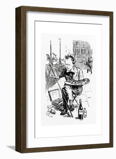 Winston Churchill - Punch Cartoon-FH Townsend-Framed Giclee Print