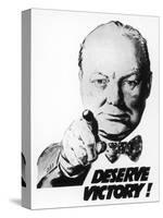 Winston Churchill Says We Deserve Victory!-null-Stretched Canvas