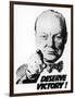 Winston Churchill Says We Deserve Victory!-null-Framed Premium Giclee Print