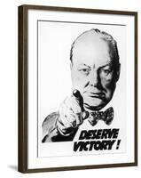 Winston Churchill Says We Deserve Victory!-null-Framed Giclee Print