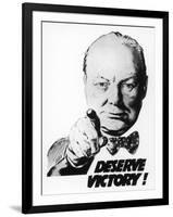 Winston Churchill Says We Deserve Victory!-null-Framed Giclee Print