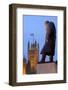 Winston Churchill Statue and the Houses of Parliament at Night-Miles Ertman-Framed Photographic Print