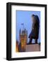 Winston Churchill Statue and the Houses of Parliament at Night-Miles Ertman-Framed Photographic Print