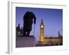 Winston Churchill Statue, Big Ben, Houses of Parliamant, London, England-Jon Arnold-Framed Photographic Print