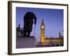 Winston Churchill Statue, Big Ben, Houses of Parliamant, London, England-Jon Arnold-Framed Photographic Print