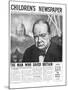 Winston Churchill: the Man Who Saved Britain, Front Page of 'The Children's Newspaper'-English School-Mounted Giclee Print