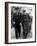 Winston Churchill Walking with General Dwight Eisenhower During Visit to France-null-Framed Premium Photographic Print