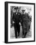 Winston Churchill Walking with General Dwight Eisenhower During Visit to France-null-Framed Premium Photographic Print