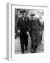 Winston Churchill Walking with General Dwight Eisenhower During Visit to France-null-Framed Premium Photographic Print