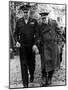 Winston Churchill Walking with General Dwight Eisenhower During Visit to France-null-Mounted Premium Photographic Print