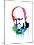 Winston Churchill Watercolor-Lora Feldman-Mounted Art Print