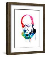 Winston Churchill Watercolor-Lora Feldman-Framed Art Print