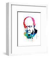 Winston Churchill Watercolor-Lora Feldman-Framed Art Print