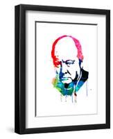 Winston Churchill Watercolor-Lora Feldman-Framed Art Print