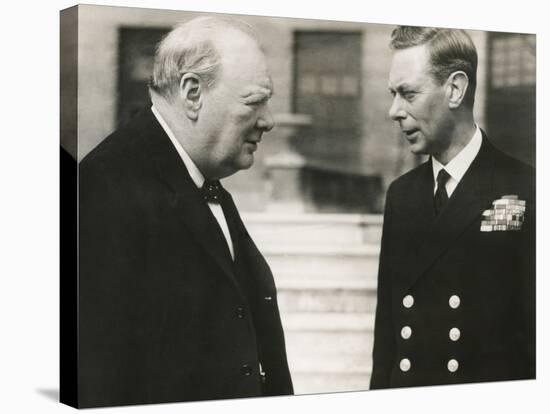 Winston Churchill with King George VI, May 8, 1948-null-Stretched Canvas