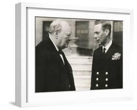 Winston Churchill with King George VI, May 8, 1948-null-Framed Photo