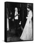 Winston Churchill with Queen Elizabeth II 1955-Associated Newspapers-Framed Stretched Canvas