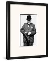 Winston Churchill with Tommy Gun-null-Framed Art Print
