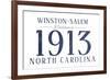 Winston-Salem, North Carolina - Established Date (Blue)-Lantern Press-Framed Art Print