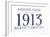 Winston-Salem, North Carolina - Established Date (Blue)-Lantern Press-Framed Art Print