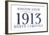 Winston-Salem, North Carolina - Established Date (Blue)-Lantern Press-Framed Art Print