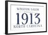 Winston-Salem, North Carolina - Established Date (Blue)-Lantern Press-Framed Art Print