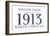 Winston-Salem, North Carolina - Established Date (Blue)-Lantern Press-Framed Art Print