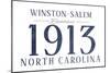 Winston-Salem, North Carolina - Established Date (Blue)-Lantern Press-Mounted Art Print