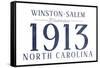 Winston-Salem, North Carolina - Established Date (Blue)-Lantern Press-Framed Stretched Canvas