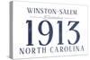 Winston-Salem, North Carolina - Established Date (Blue)-Lantern Press-Stretched Canvas