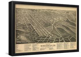 Winston-Salem, North Carolina - Panoramic Map-null-Framed Poster