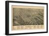 Winston-Salem, North Carolina - Panoramic Map-Lantern Press-Framed Premium Giclee Print