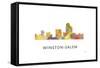 Winston-Salem North Carolina Skyline-Marlene Watson-Framed Stretched Canvas