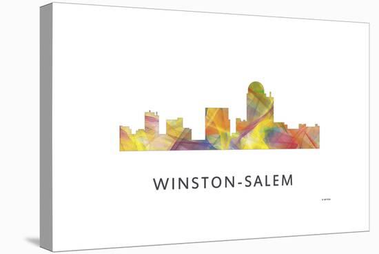 Winston-Salem North Carolina Skyline-Marlene Watson-Stretched Canvas