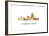 Winston-Salem North Carolina Skyline-Marlene Watson-Framed Giclee Print