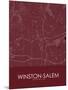 Winston-Salem, United States of America Red Map-null-Mounted Poster